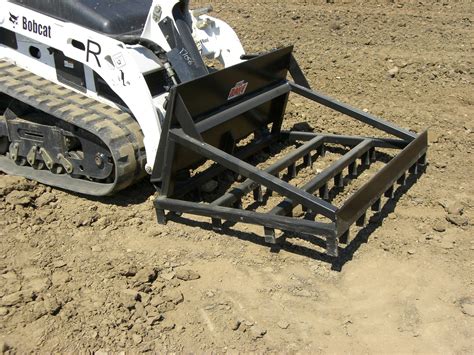 how does a skid steer landscape rake work|landscaping attachments for skid steer.